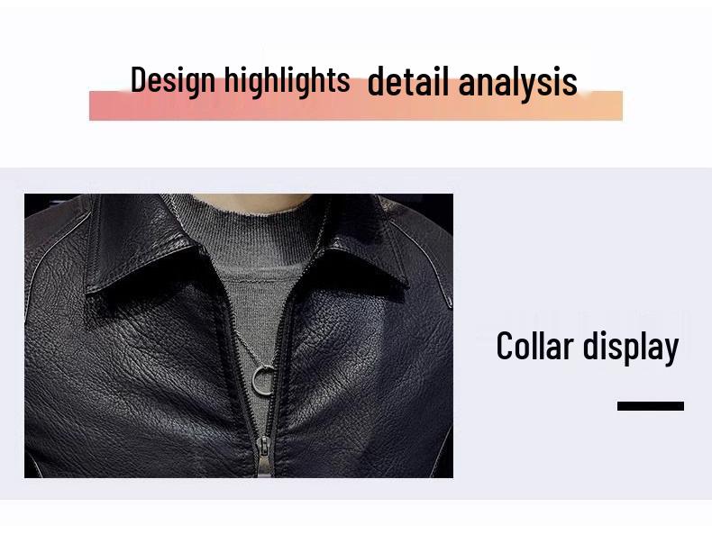 Woodpecker Men's Genuine Leather Motorcycle Jacket - Casual Spring/Autumn Outerwear