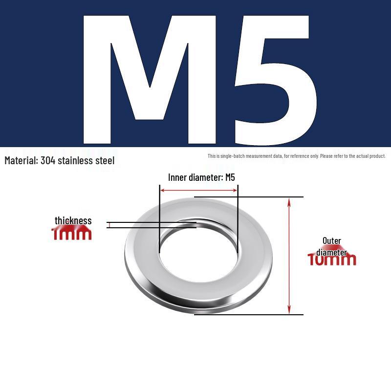 Chamfered Flat Washer 304 Stainless Steel, Blue-White Zinc, Black Zinc, GB97.2, Shim M5 M8 M16