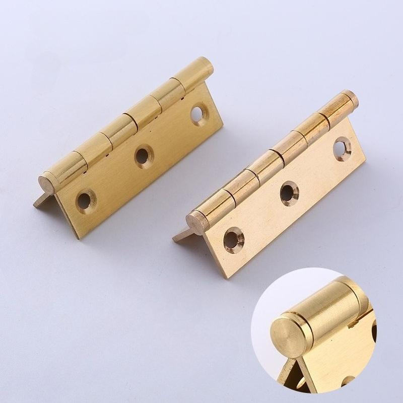 4 Pieces of High-end Brass Hinges Bedroom Wardrobe Door Hinges Kitchen Drawer Cabinet Hinges Wooden Furniture Accessories