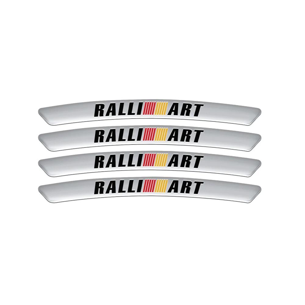 Cytbfl1 Set of 4 Aluminum Car Wheel Racing Decals and Badges for Mitsubishi Ralliart, Outlander, L200, and Xpander