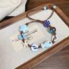 Bohemian Adjustable Ceramic Bracelet Beads Braided Rope Woven Bracelet Romantic Cute Starfish Necklace Vacation