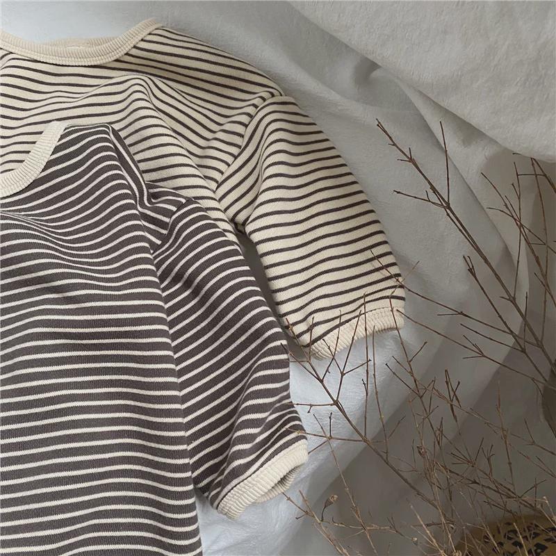 GL-Kids Korean Spring Striped Edge Sweater - Unisex Baby Loose Long-Sleeve Pullover
