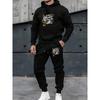 Autumn and winter street fashion casual 1-piece set European and American fashion 1D printing hooded sweater and sweatpants men