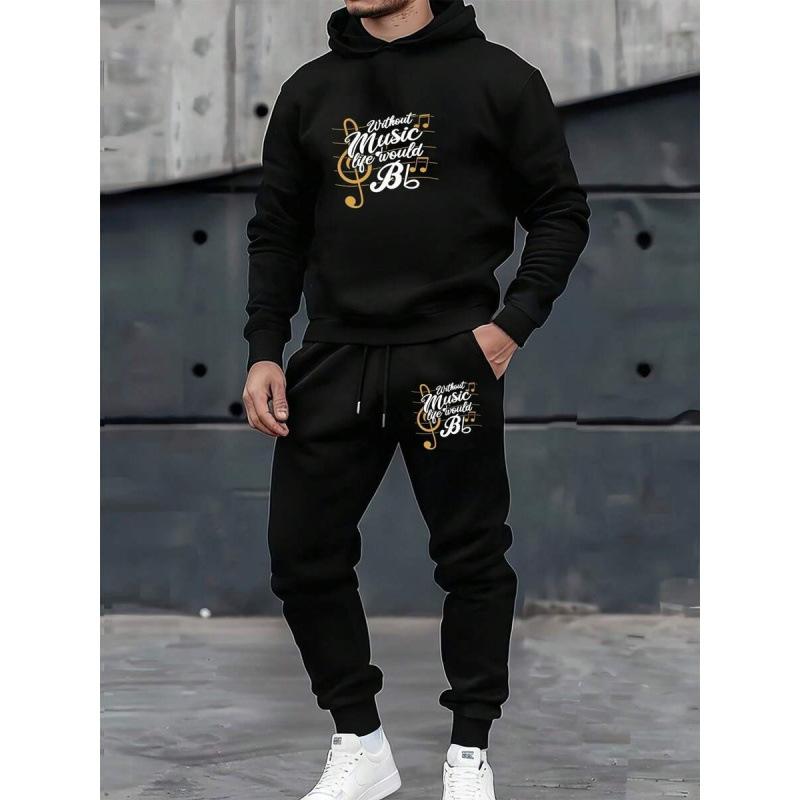 Autumn and winter street fashion casual 1-piece set European and American fashion 1D printing hooded sweater and sweatpants men