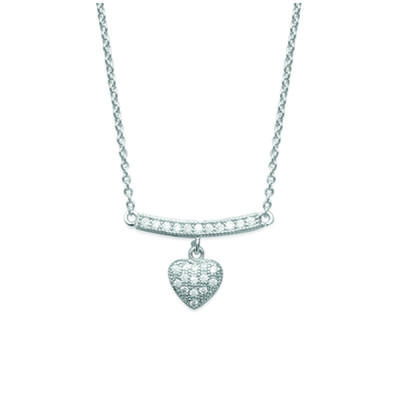 [L5673] - Silberkette 'Love' silberweiß (rhodiniert) - 8x8 mm