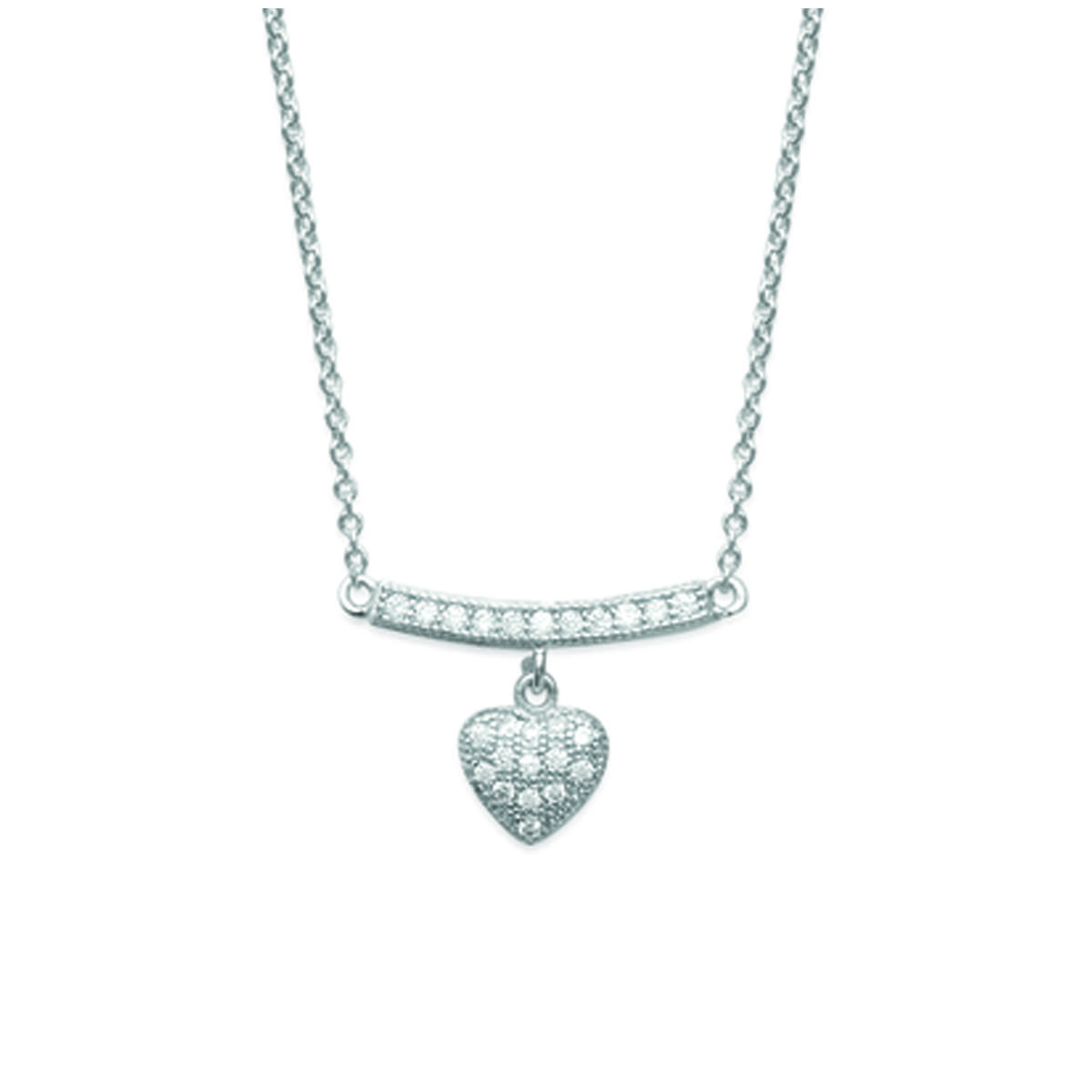 

Les Trésors De Lily [L5673] - Серебряное колье «Love» серебристо-белое (родиевое покрытие) - 8x8 мм