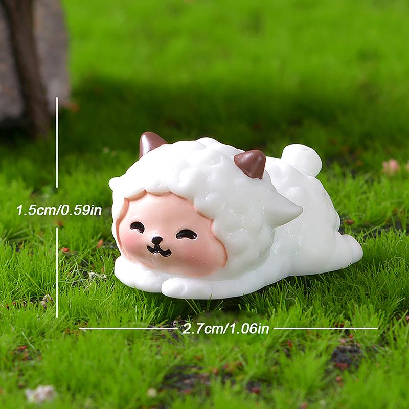 Ornament Micro Peisaj Oaie Desene Animate Drăguțe, Figurine Miel, Miniaturi, Decorațiuni Desktop Acasă, Accesorii Recuzită Casă de Păpuși, Cadou