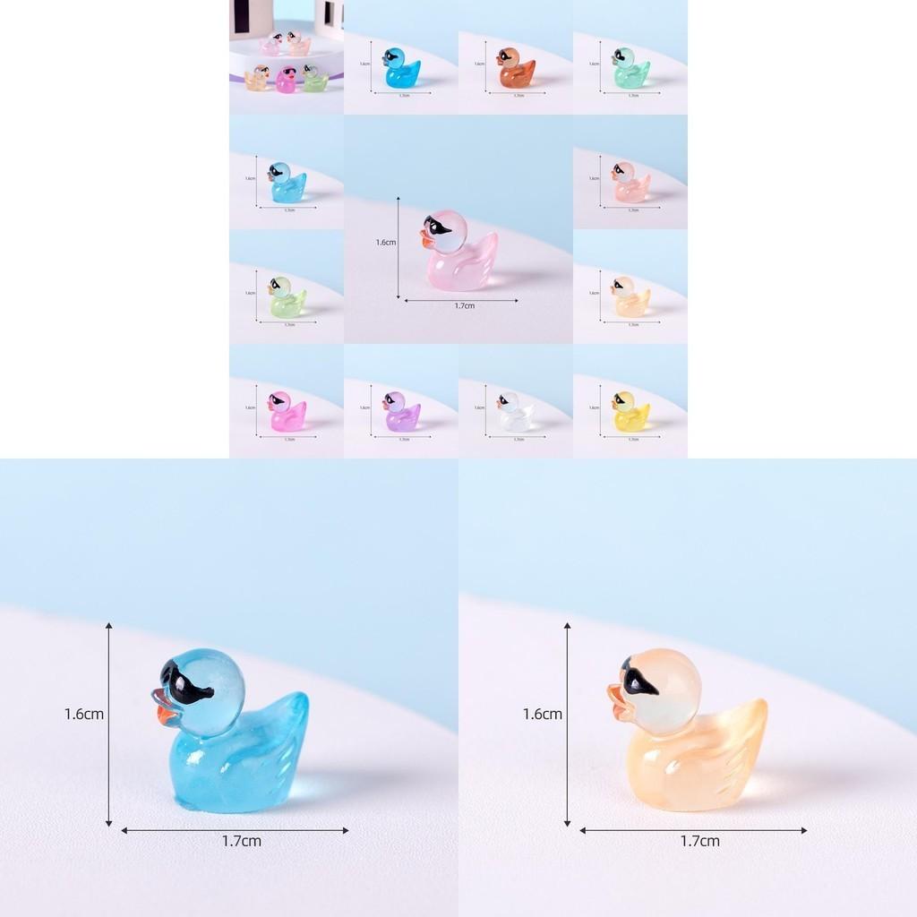 Adorable Resin Miniature Duck Figurine With Glow In The Dark Sunglasses For Garden Decor