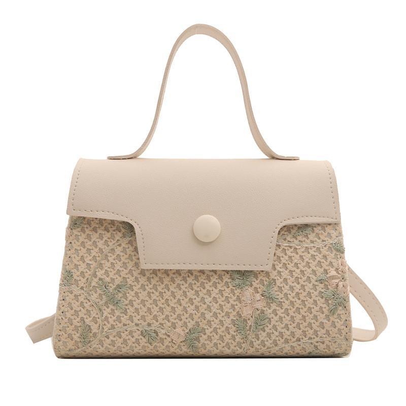 Summer Woven Small Crossbody Bag For Women With Magnetic Closure For Daily Use