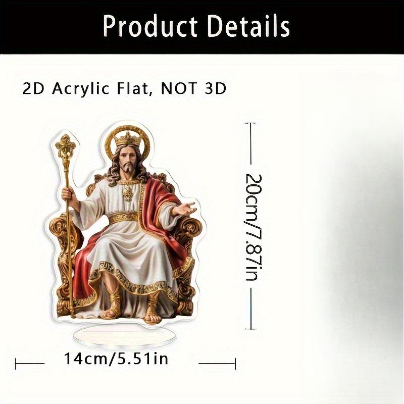 2D Flat Acrylic Jesus Religious Decoration, Indoor and Outdoor Decoration - No Battery/electricity Required, Free Day Decoration, Shop Decoration, Dui