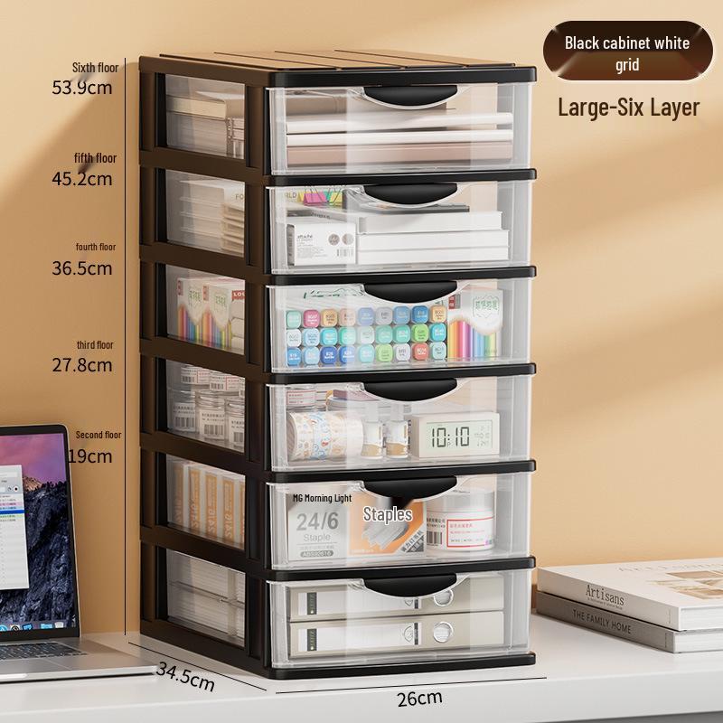 Transparenter Schreibtisch-Mehrschichten-Organizer für Dateien & Schreibwaren mit Schubladen für A4-Papier