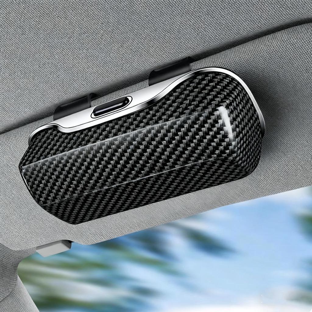Universal Clip-On Car Sunglasses Holder — Sun Visor Eyeglass Case, Soft-Lined, Anti-Scratch, Durable ABS, Fits All Vehicles