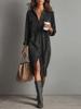 Corduroy Long-Sleeve Lapel Shirt & Loose Skirt Set - Solid Color, 2026 New Style
