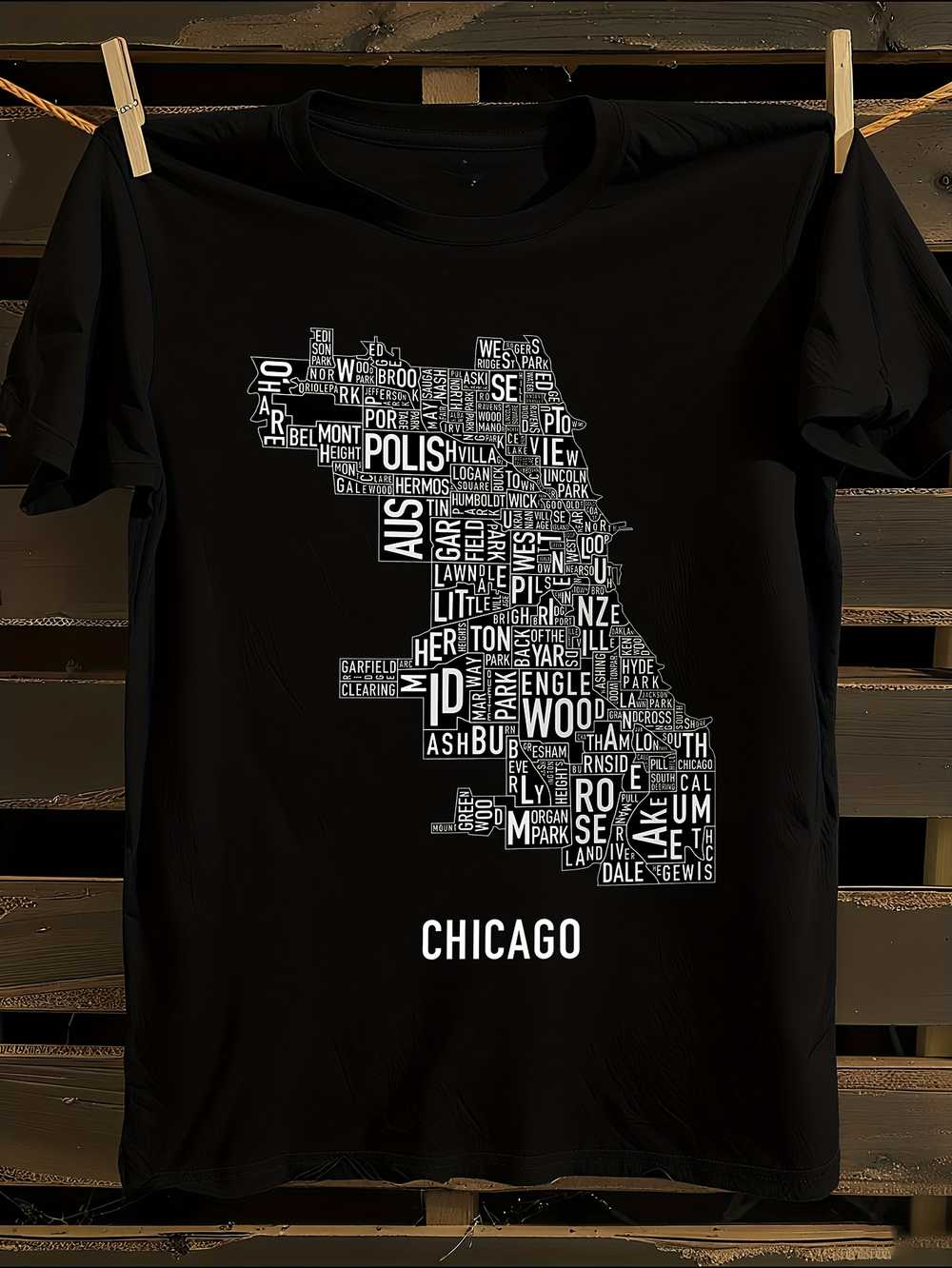 Chicago Map T-Shirt XXL
