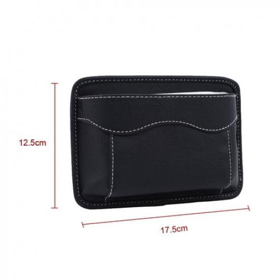 Car Interior Accessories Storage Bag Pocket Black PU Leather Bag Organizer Bag