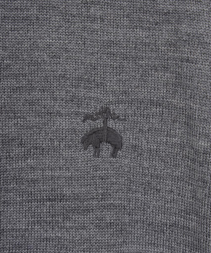 BROOKS BROTHERS Merino Wool Logo Turtleneck Sweater (Grey) (Bbwumnf301)
