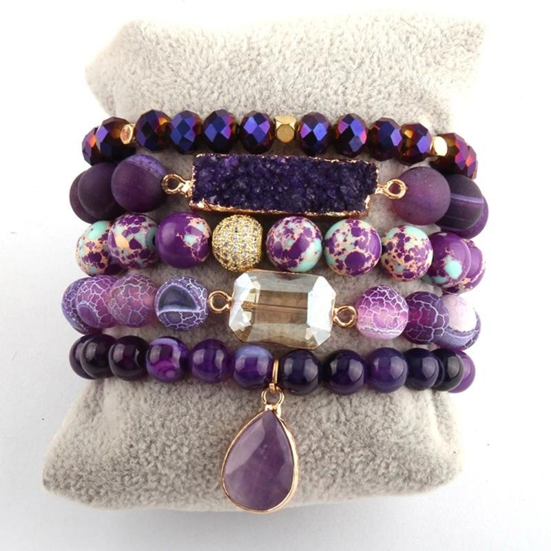 Elegant Stone Bracelet Handmade Beads Jewelry Natural Stone Jewelry Stone Texture Perfect for Friend or Lover Present