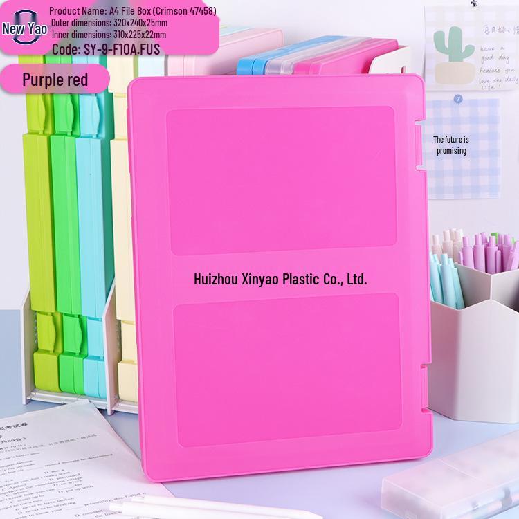 Large Capacity A4 File Box with Pen Slot & Clipboard for A5 Paper Storage