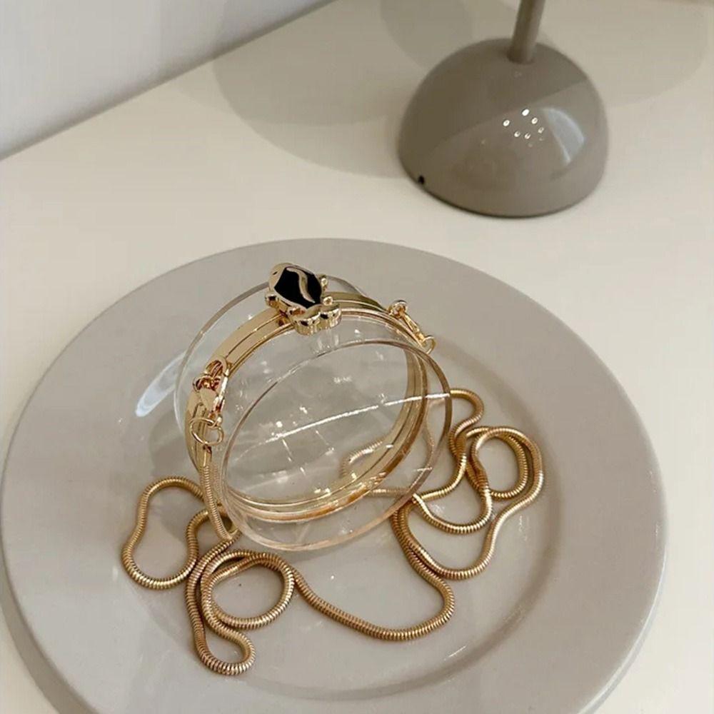 Gold Lock Buckle Transparent Shoulder Bag Creative Acrylic Crossbody Bag  Party