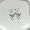Japanese Sweet Rhinestone Heart and Angel Wings Earrings