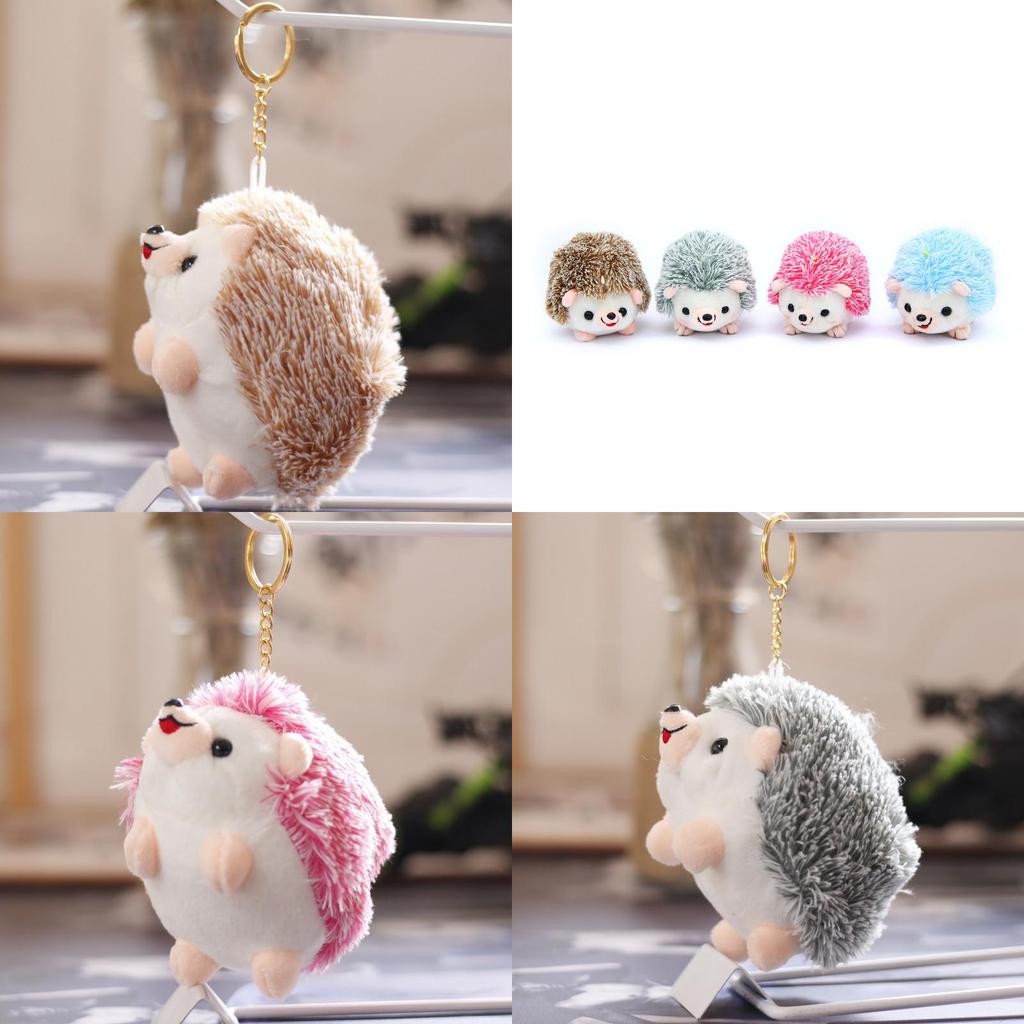 Adorable Hedgehog Plush Toy Soft Stuffed Keychain Doll Cute Small Animal Gift