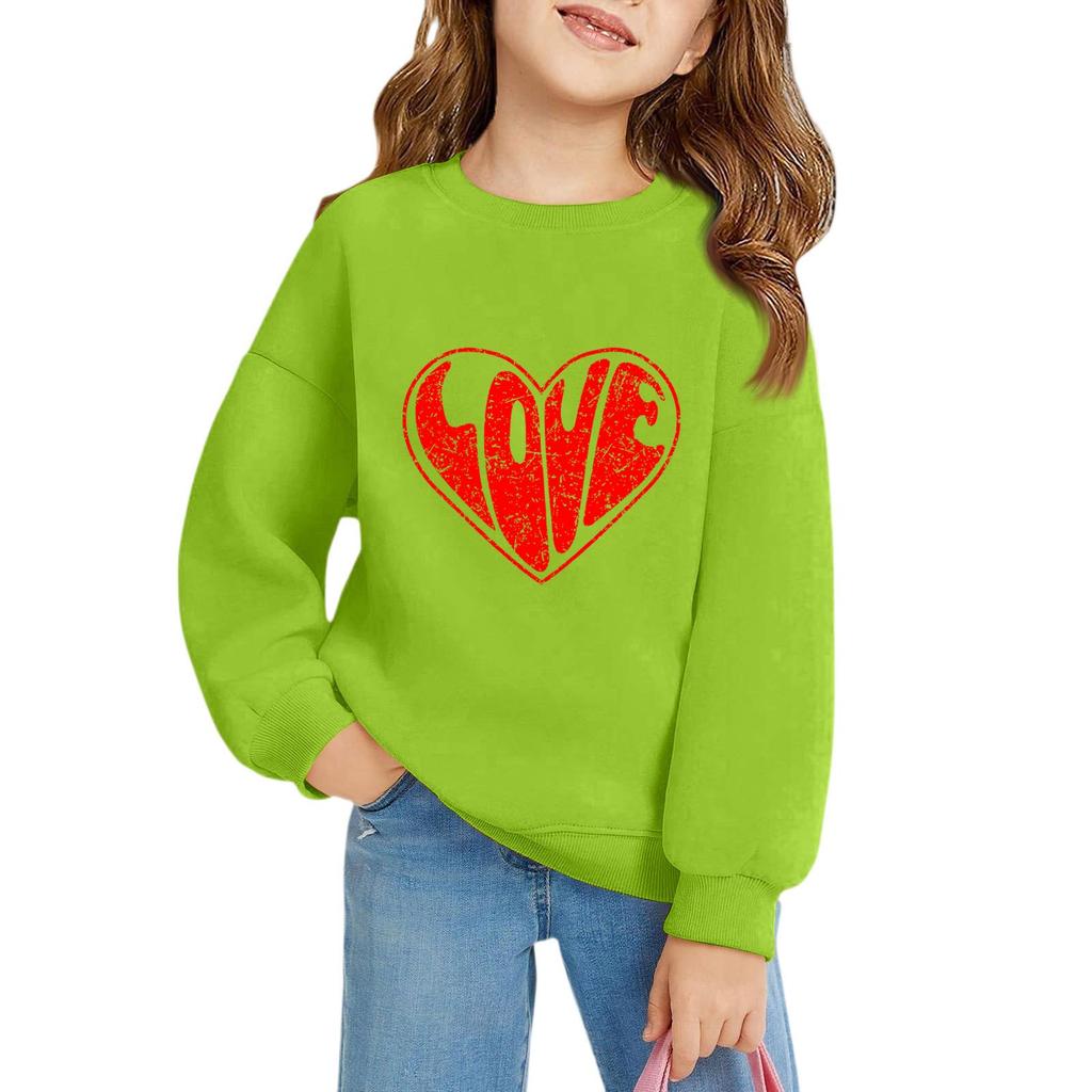 Mädchen Rundhals-Pullover für Kinder Bedruckte Baby-Oberteile Valentinstag