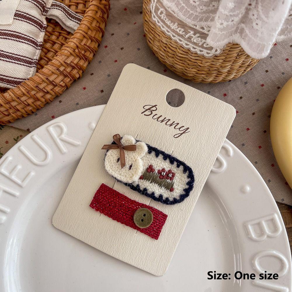 Non-Slip Grip Animal Hair Clip Button Design Kids Hairpin Cute Rabbit Hair Clip Everyday Wear