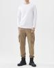 Men's 175g Pima Cotton Long-Sleeved Crew Neck T-Shirt, Solid Color, 80 Count, Versatile Casual Base Layer