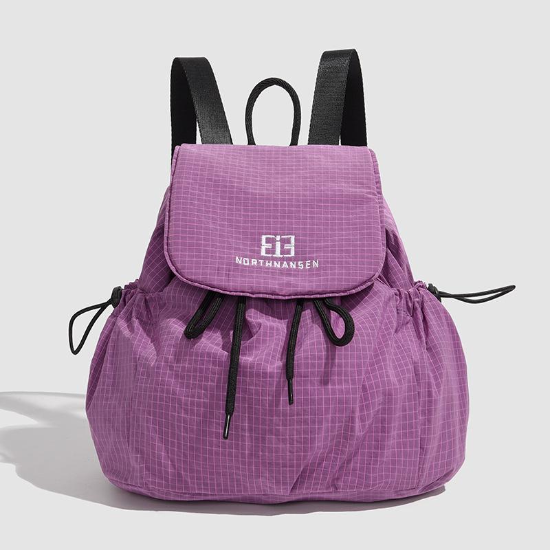 Casual backpack women's high-value large-capacity trendy and cool going out commuting backpack, simple and versatile washed cloth bag