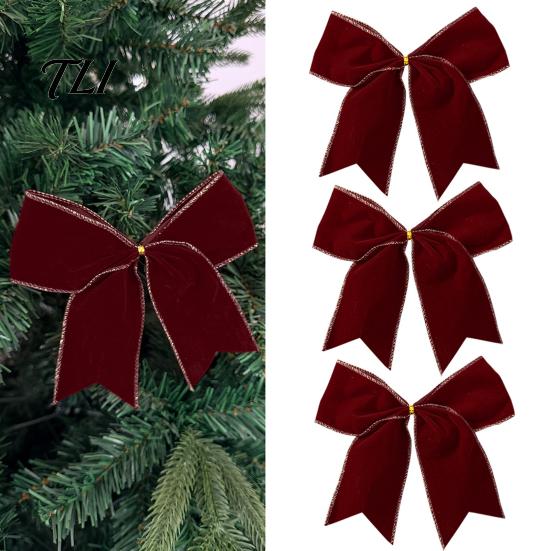 Decoratieve Fluwelen Linten 2 Stuks Kerstboom Strik Decoraties, Stof Feestelijke Krans Hangend Ornament Trap Strikken voor Huis, Feestelijke Slingers Bruiloft