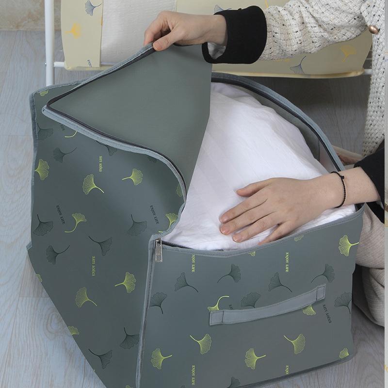 Geantă mare de depozitare haine din material netesut, pliabilă, pentru dulap, pătură, quilt, haine, protecție împotriva prafului, organizare, economisire spațiu, cutie de depozitare