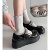 Pink platform small leather shoes women's 2025 summer new French retro thick high-heeled pearl Mary Jane lightweight single shoes