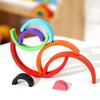 Rainbow Building Blocks: Educational Wooden Stacking Toys for Children - Color Recognition & Creative Play