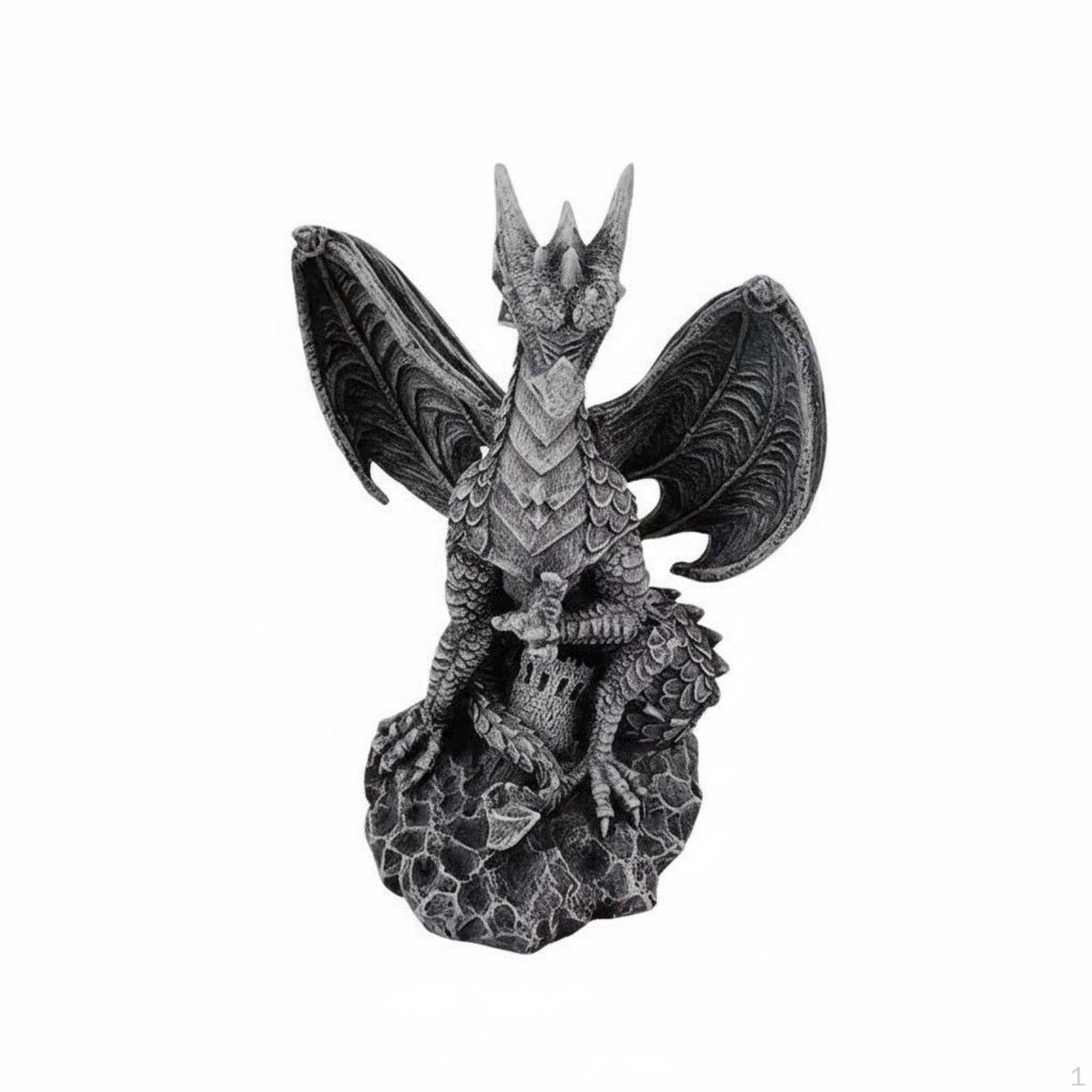 Western Dragon Statue Resin Realistic Details Fantasy Creature Sculpture for