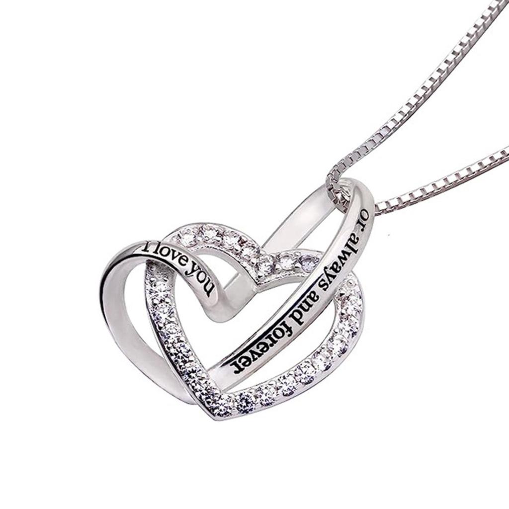 Ladies' Heart-shaped Pendant Necklace with 'I Love You', Exquisite Love Jewelry for Daily Wear, Holiday Gifts, Valentine's Day Gifts