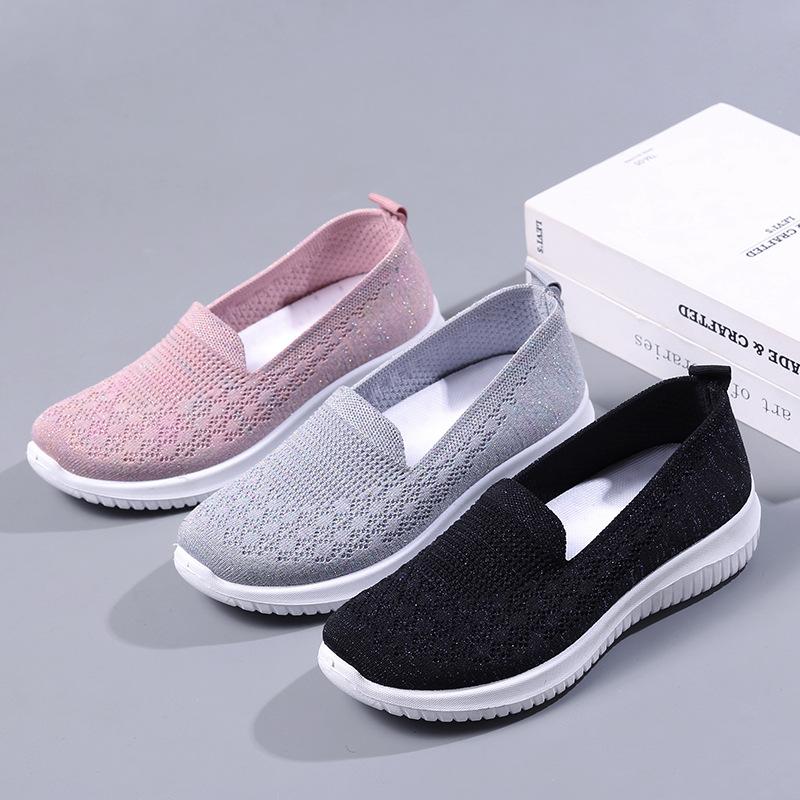 Shoes women's new fly-woven mesh women's shoes casual fashion sports shoes women's mother shoes