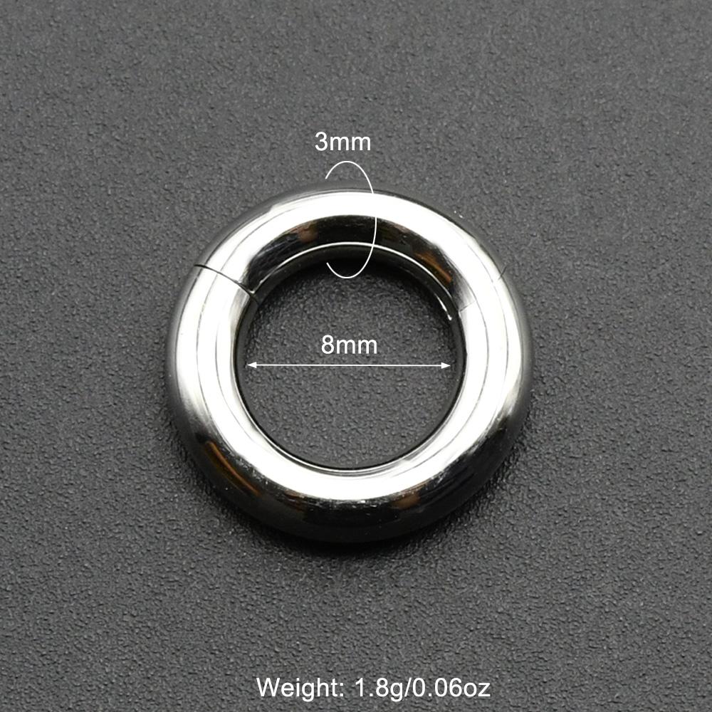 Glatte Scharnier-Segment-Creole aus Edelstahl 00G Große Größe Septum Clicker BCR PA Piercing Nasenring Ohrdehner Gewichte