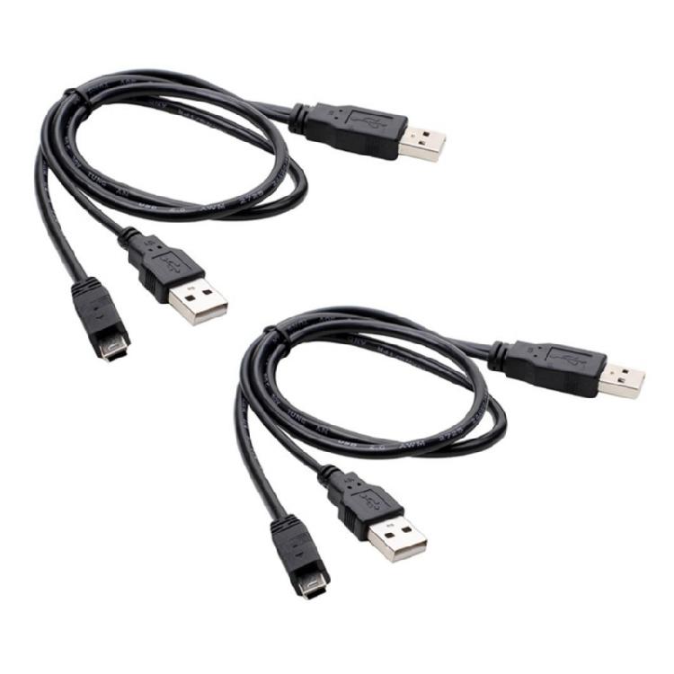 USB2.0 Y Cable Double USB A To Mini B Connectors For External HDD BluRay Power Supply HDD Date Cable PVC USB Y Cable