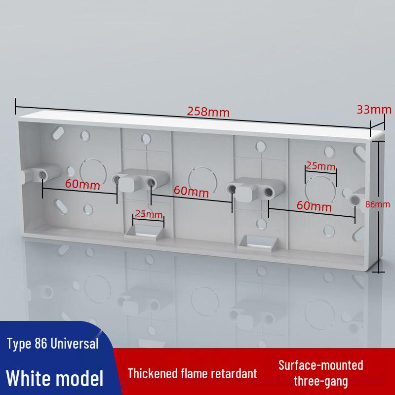 Type 86 Surface Mount PVC Junction Box for Concealed Wiring