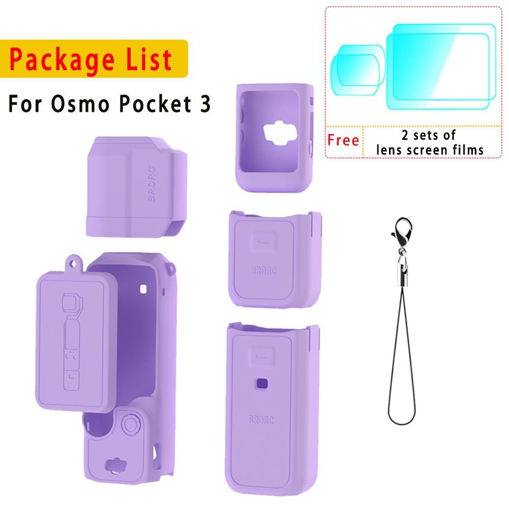 Silicone Cover for Dji Pocket 3 Protective Case Anti-Scratch Handle Soft Sleeve Skin Lens Cap, For Dji Osmo Pocket 3 Accessories