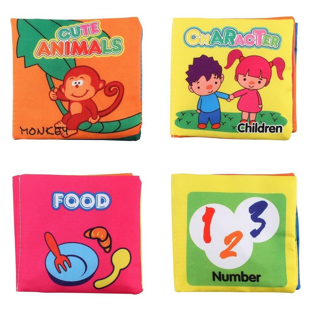 New Baby Soft Cloth Book Hand Book Early Education Toy Sound Paper Bag Packed