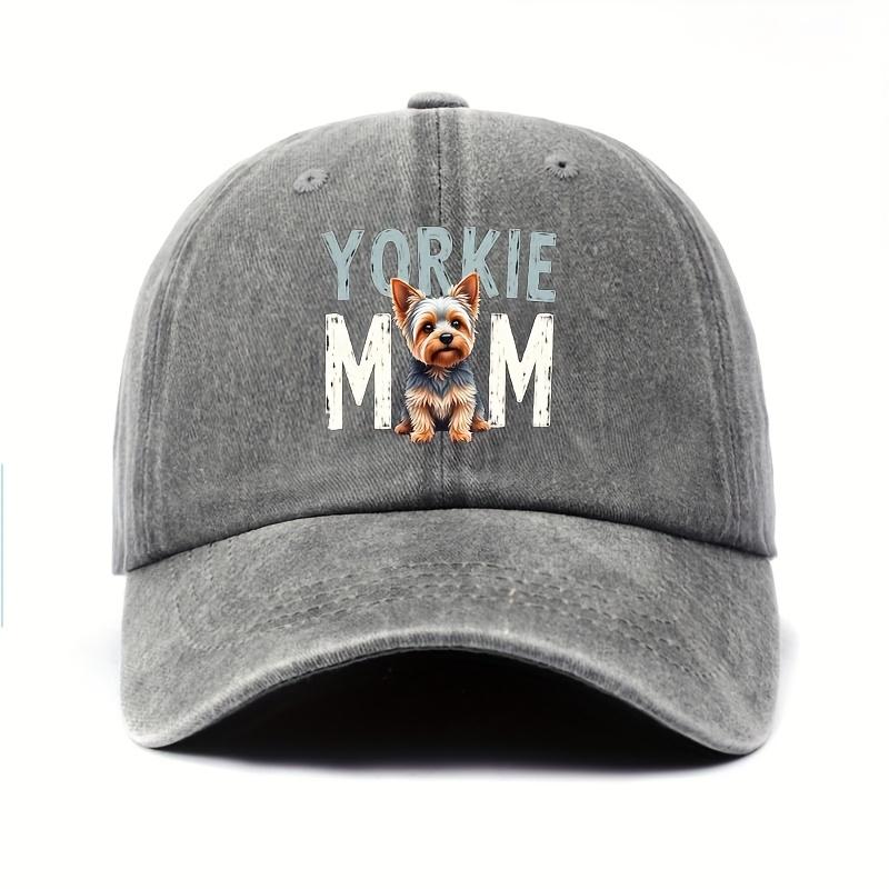 Yorkie Mom Baseball Cap for Women  Lightweight Adjustable Snapback with Yorkie Dog Graphic  Text 100 Polyester Casual One Size