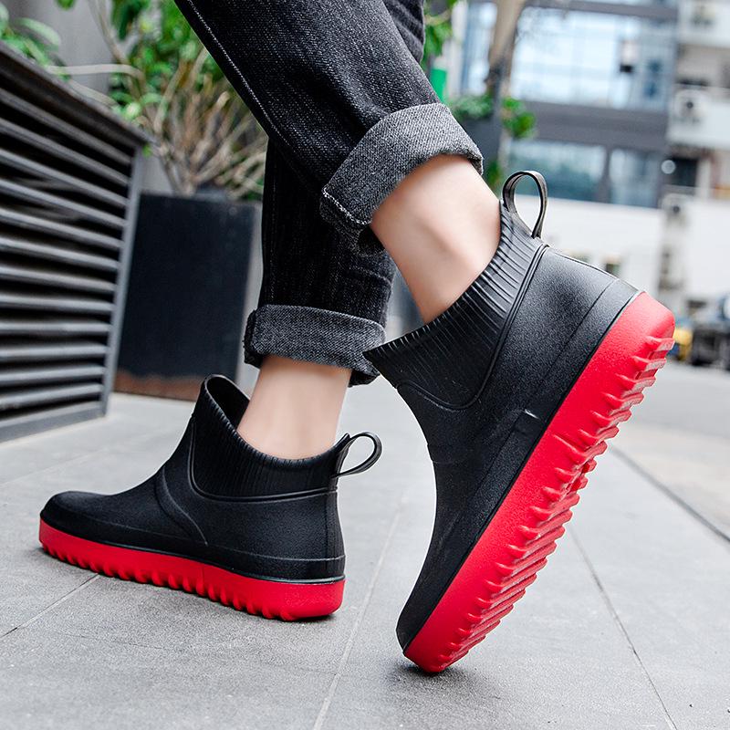 Men's Low-Top Non-Slip Waterproof Rain Boots for Fishing, Men/Women/Teenagers Rubber Shoes
