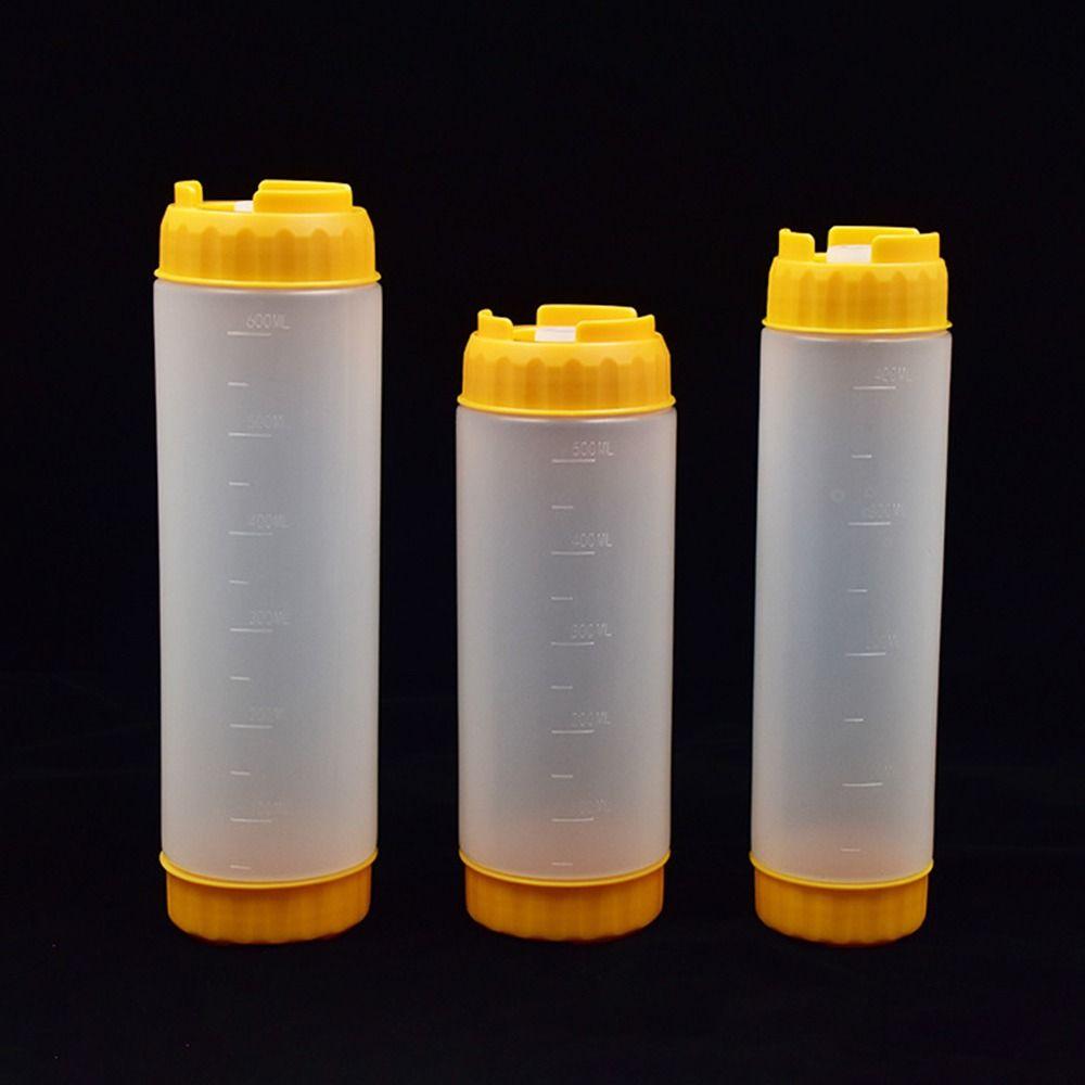 In First Out First Squeeze Sauce Bottle Double Head Salad Dressing Bottle Ketchup Picnic Cooker