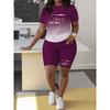 Calvin letter element gradient color spring and summer casual two-piece set