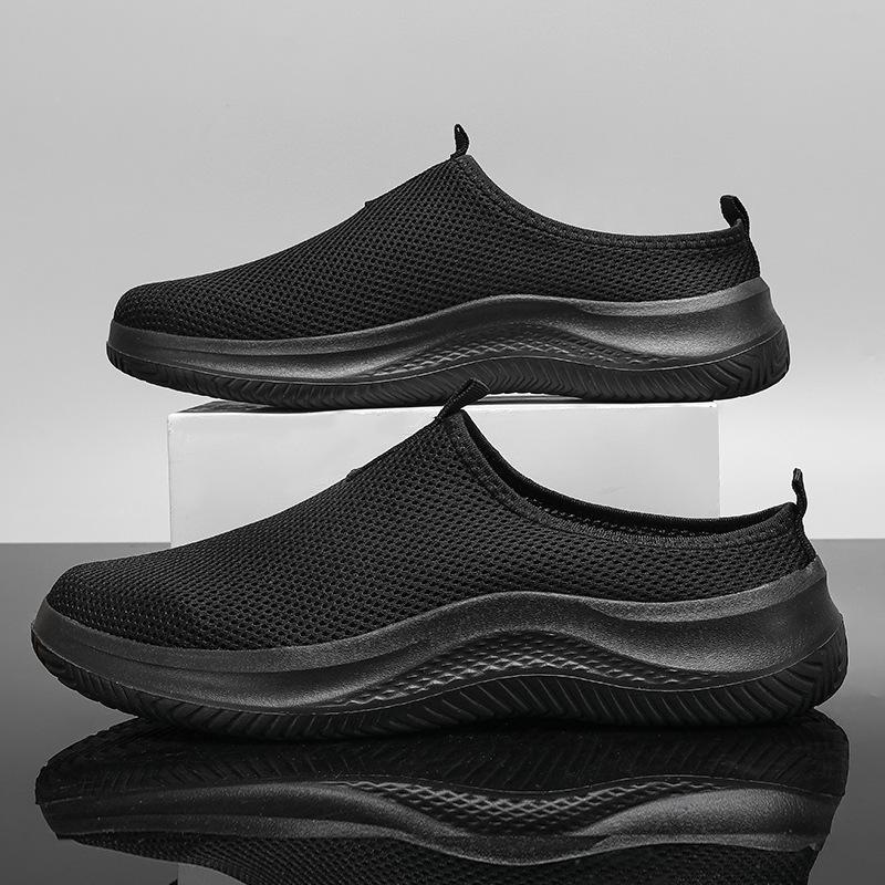 Men's Summer Mesh Breathable Slip-On Running Shoes – Lightweight, Large Size, Casual Outdoor Footwear for Teens