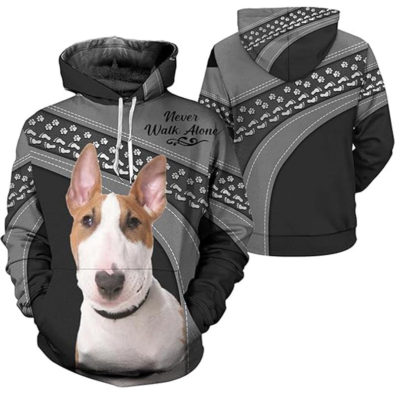 Sudadera con capucha y gráfico de pitbull terrier personalizado con estampado 3D por todas partes para hombre, sudadera de manga larga, regalo para amantes de los perros