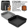Revestimento Quadrado de Silicone para Air Fryer Reutilizável Antiaderente para COSORI 5QT/6QT Encaixa em Cestas Quadradas Resistente ao Calor Lavável na Lava-louças Acessório para Air Fryer