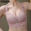 Lace Gathering Bra Women's Adjustable Bra Without Underwire Top Support Anti-sagging Breast Retraction Large-sized Underwear