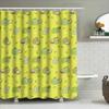 Green Cartoon Fruit Shower Curtain For Bathroom Decor Waterproof Fabric Cute Design Washable Easy Install (Yellow)